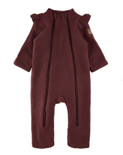 Mikk-Line merino double wool suit w/zip - Decadent Chocolate